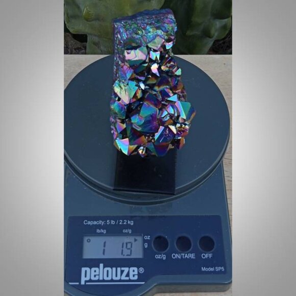 ❤️ titanium covered AMETHYST stone crystal on stand #1 - Picture 7 of 7